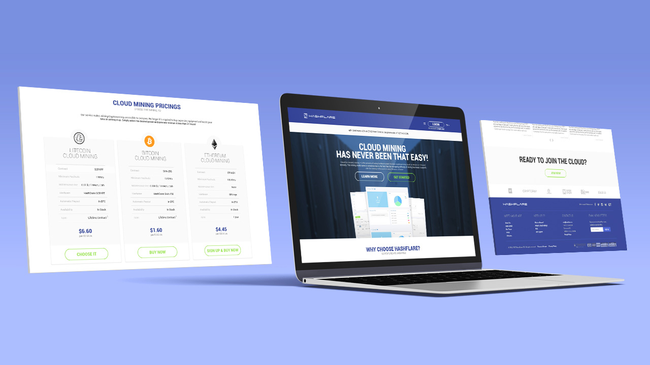 Hashflare website redesign concept